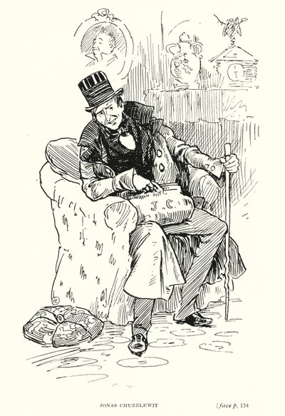 Carácter de Dickens: Jonas Chuzzlewit (litho) de Captain Edward Henry Handley Read