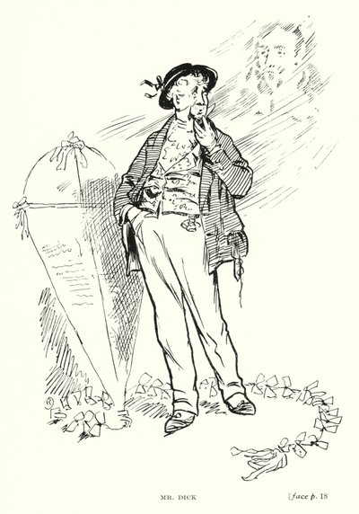 Carácter de Dickens: Sr. Dick (litho) de Captain Edward Henry Handley Read