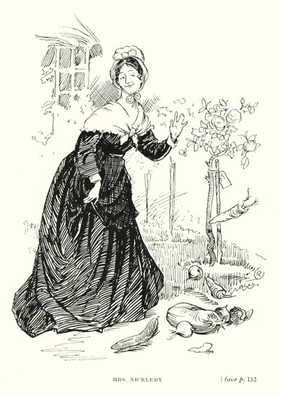 Carácter de Dickens: Sra. Nickleby (litho) de Captain Edward Henry Handley Read
