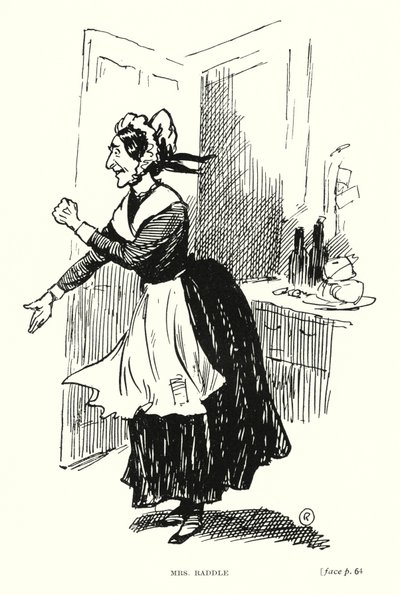 Carácter de Dickens: Sra. Raddle (litho) de Captain Edward Henry Handley Read
