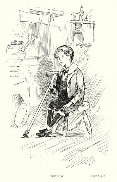 Carácter de Dickens: Tiny Tim (litho) de Captain Edward Henry Handley Read