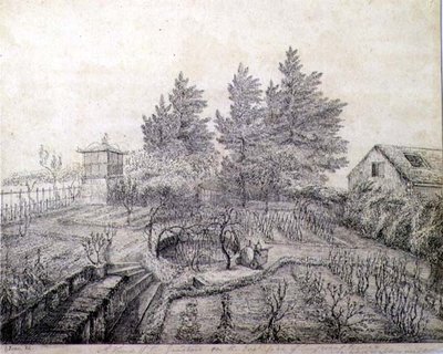 Uma Vista dos Jardins de Napoleão I no Lado Leste da Casa de Longwood de Captain G. Rotton