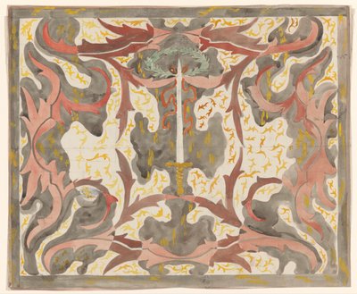 Design decorativo de espadas em pé de Carel Adolph Lion Cachet