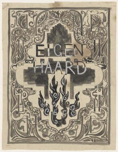 Desenho para a capa de Eigen Haard de Carel Adolph Lion Cachet