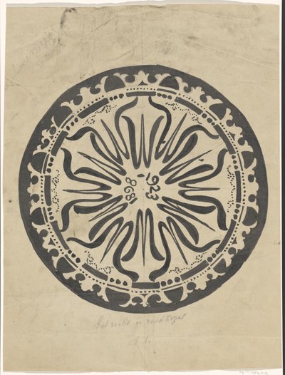 Desenho para um prato de celebração do jubileu de prata da Rainha Wilhelmina de Carel Adolph Lion Cachet