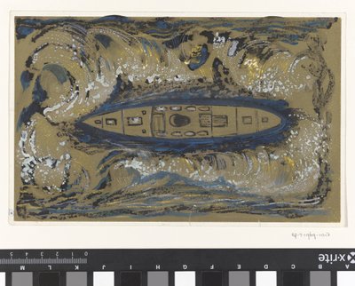 Design para vinheta do Koninklijke Paketvaart Maatschappij de Carel Adolph Lion Cachet