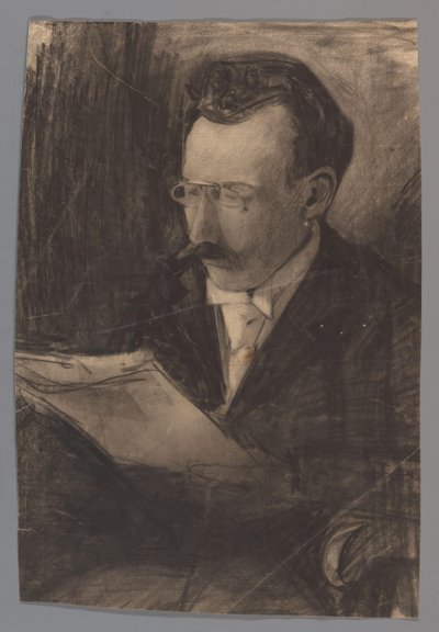 Retrato de um homem, leitura de Carel Adolph Lion Cachet