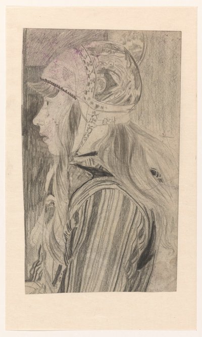 Retrato de rapariga em traje Marken de Carel Adolph Lion Cachet