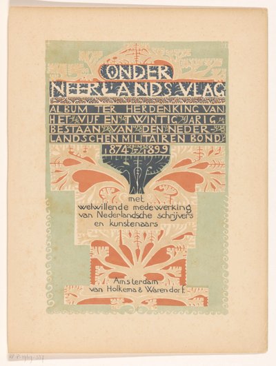 Titelblatt für: Unter niederländischer Flagge, 1899 de Carel Adolph Lion Cachet