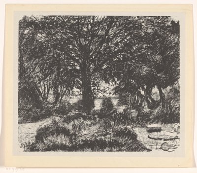 Jardim com árvore grande de Carel Adolph Lion Cachet