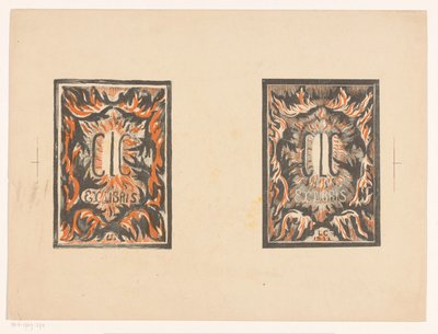 Dois ex-libris de Carel Lion Cachet de Carel Adolph Lion Cachet
