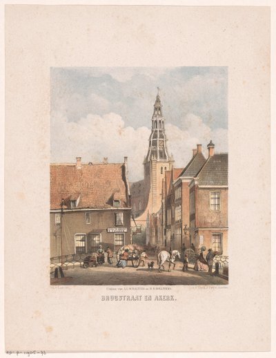 Brugstraat e Igreja Der Aa em Groningen Brugstraat e Akerk (título no objeto) de Carel Christiaan Antony Last