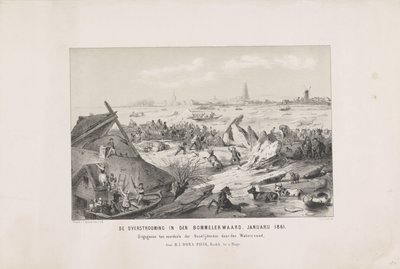 A inundação no Bommelerwaard. Janeiro de 1861 (título no objeto) de Carel Christiaan Antony Last