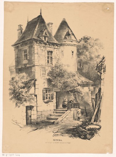 Entrada de serviço de um castelo ou casa Pictura (título da série no objeto) de Carel Christiaan Antony Last