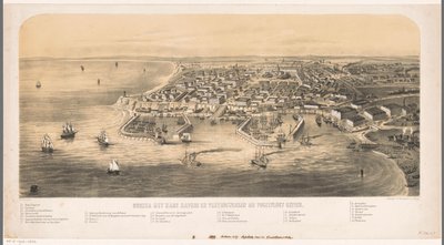 Porto de Odessa Vista aérea de Odessa com seus portos e fortificações (título no objeto) de Carel Christiaan Antony Last