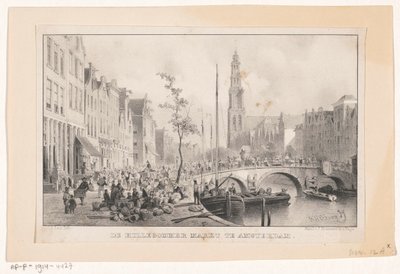 Hillegommermarkt no Reesluis em Amsterdão
O Hillegommermarkt em Amesterdão (título sobre o objecto) de Carel Christiaan Antony Last