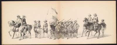 Máscara dos estudantes de Leiden, 1850 (placa 10) Intogt por Frederik Hendrik em 
