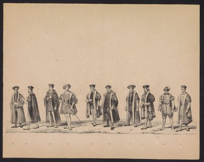 Mascarada dos estudantes de Utrecht, 1846 (placa 19)
Ilustração do desfile, representando o in-tour de Philips II, Príncipe de Espanha, em Utrecht, a 3 de Outubro de 1549, realizado a 17 de Junho de 1846, por S. H. Estudantes de Utrecht de Carel Christiaan Antony Last