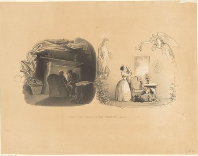 Réveillon imaginado por dois velhos e uma mãe com filho O ano velho e o ano novo (título no objeto) de Carel Christiaan Antony Last