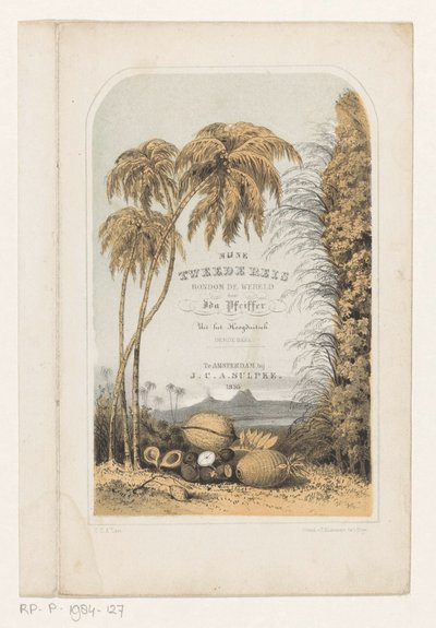 paisagem tropical Página de título para: Ida Pfeiffer, minha segunda viagem ao redor do mundo, 1856 de Carel Christiaan Antony Last
