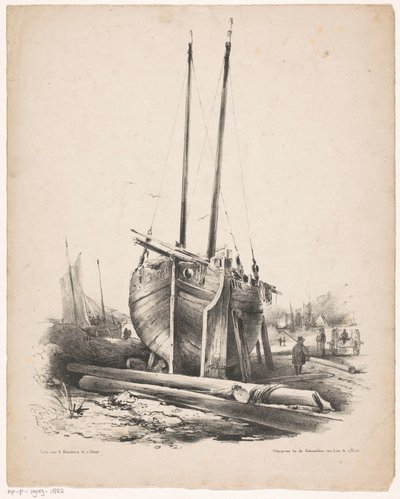 Barco de pesca em reparação de Carel Christiaan Antony Last