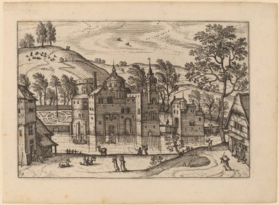 Castelo com um fosso de Carel Collaert