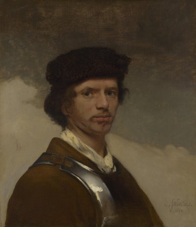 Jovem com um gorro de pele de Carel Fabritius
