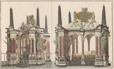 Praalgraf van Willem van Oranje em Delft, ca. 1790
O Soberbo Mausoléu da Família Real na Grande Igreja em Delft / O mesmo retirado do Lado Norte (título sobre o objecto) de Carel Frederik Bendorp (I) (possibly)