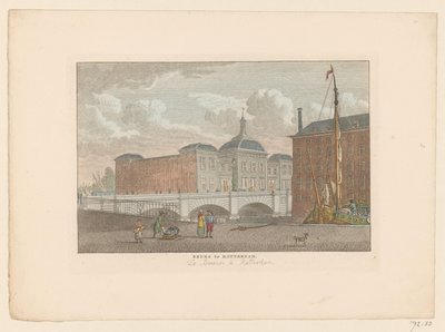Vista da bolsa de valores em Rotterdam Feira em Rotterdam / La Bourse à Rotterdam (título no objeto) de Carel Frederik Bendorp (I)