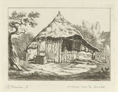 Celeiro do agricultor com a porta superior aberta
Paisagens (1-6) (título da série) de Carel Lodewijk Hansen