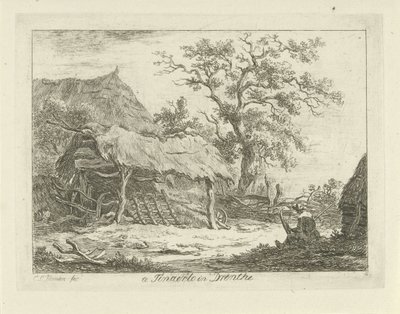 Figura sentada perto de um celeiro
Em Tinaerlo em Drenthe (título sobre o objecto)
Paisagens (1-6) (título da série) de Carel Lodewijk Hansen