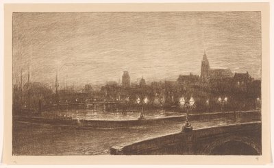 Ponte em Roterdã à noite de Carel Nicolaas Storm van 