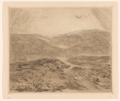 Paisagem de dunas com raios de sol de Carel Nicolaas Storm van 