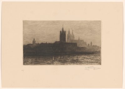 Vista de Colónia à noite de Carel Nicolaas Storm van 