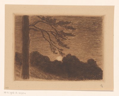 Paisagem com lua nascente de Carel Nicolaas Storm van 