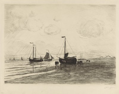 Na praia perto de Katwijk de Carel Nicolaas Storm van 