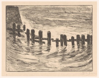 Trabalho de pilha no Scheldt perto de Vlissingen de Carel Nicolaas Storm van 