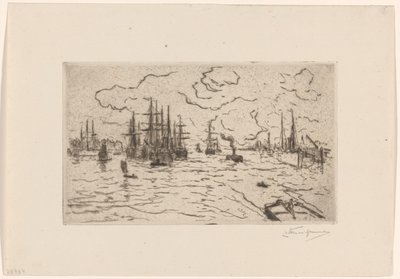 Navios no Maas de Carel Nicolaas Storm van 