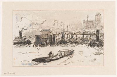 Vista do porto de Hamburgo de Carel Nicolaas Storm van 