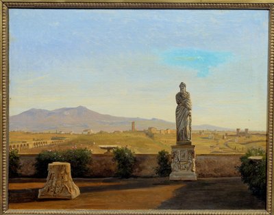 Panorama de Villa Mattei. Pintura de Carl Christian Constantin Hansen (1804-1880) de Carl Christian Constantin Hansen
