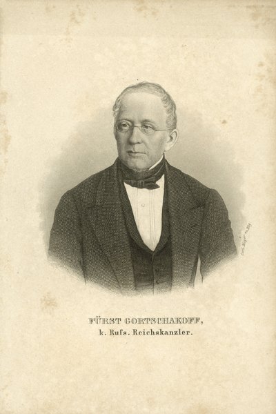 Príncipe Alexander Gorchakov, estadista russo (litho) de Carl (after) Mayer