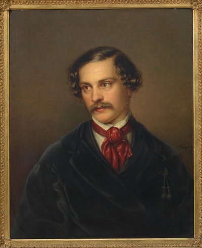 Retrato do dramaturgo e compositor Alexander Baumann 1814-1857, ca 1845. de Carl Adolph Wangberg