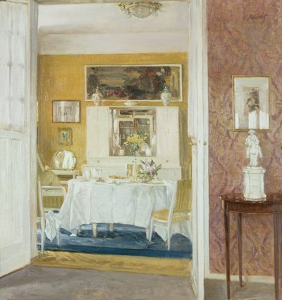 A Sala do Café da Manhã (óleo sobre tela) de Carl Albrecht