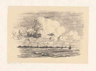 Nuvens acima da água de Carl August Breitenstein