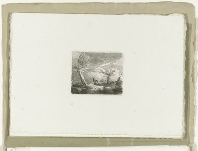 Homem com rede de pouso em tempestade Dezesseis paisagens (título da série) de Carl August Lebschee