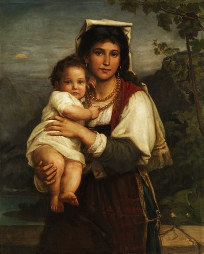 Jovem romana com criança de Carl Bertling