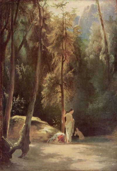 Padres no Parque de Terni (Mulheres Banhistas na Floresta) de Carl Blechen