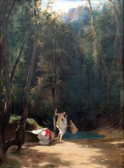 Alemão: Parque de Terni com Banhos de Raparigas Parque de Terni com Banhos de Raparigas de Carl Blechen