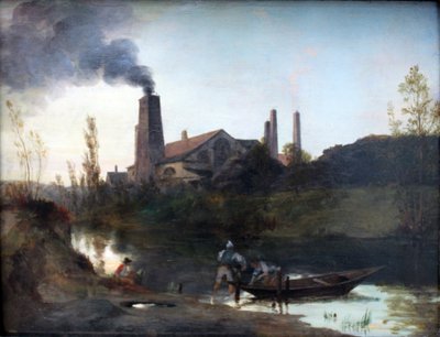 Alemão: "Walzwerk Neustadt-Eberswalde" ou "O trem de laminagem perto de Eberswalde" O trem de laminagem de Neustadt-Eberswalde de Carl Blechen