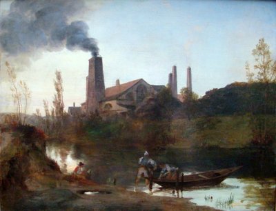 Alemão: "Walzwerk Neustadt-Eberswalde" ou "O trem de laminagem perto de Eberswalde" O trem de laminagem de Neustadt-Eberswalde de Carl Blechen